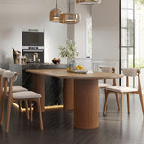 Modern Solid Wood Irregular Shape Dining Table Kitchen Dining Table with Double Pedestal Bases Clearhalo ' dining_table' 'Dining Tables & Seating' 'Dining Tables' 'furn' 'furn_dining_table' 'Furniture' 'furniture_dining_table' 'Kitchen & Dining Furniture' 'kitchen&dining_furn' 'kitchen' 'kitchen_dining_table' 3704043