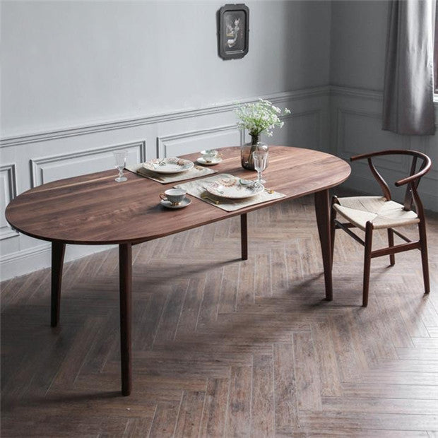 Simple Style Dining Table Solid Wood Oval 4 Legs Base Table for Kitchen and Home Clearhalo ' dining_table' 'Dining Tables & Seating' 'Dining Tables' 'furn' 'furn_dining_table' 'Furniture' 'furniture_dining_table' 'Kitchen & Dining Furniture' 'kitchen&dining_furn' 'kitchen' 'kitchen_dining_table' 3704045