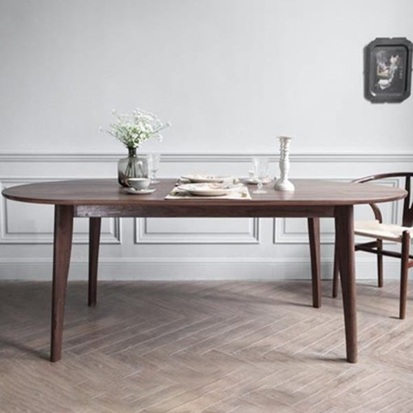 Simple Style Dining Table Solid Wood Oval 4 Legs Base Table for Kitchen and Home Clearhalo ' dining_table' 'Dining Tables & Seating' 'Dining Tables' 'furn' 'furn_dining_table' 'Furniture' 'furniture_dining_table' 'Kitchen & Dining Furniture' 'kitchen&dining_furn' 'kitchen' 'kitchen_dining_table' 3704046