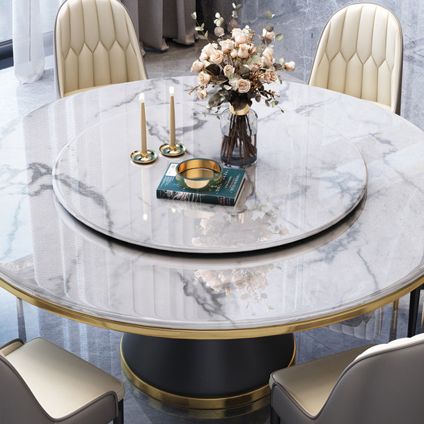Metal Modern Round Indoor Table Sintered Stone Dining Table for Kitchen and Dining Room Clearhalo ' dining_table' 'Dining Tables & Seating' 'Dining Tables' 'furn' 'furn_dining_table' 'Furniture' 'furniture_dining_table' 'Kitchen & Dining Furniture' 'kitchen&dining_furn' 'kitchen' 'kitchen_dining_table' 3704059