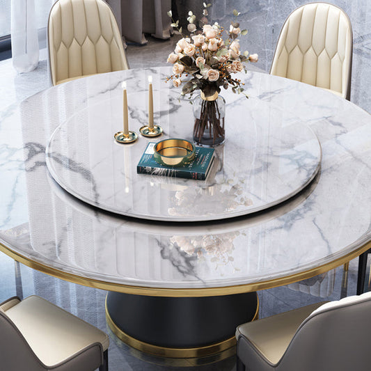 Metal Modern Round Indoor Table Sintered Stone Dining Table for Kitchen and Dining Room