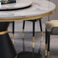 Metal Modern Round Indoor Table Sintered Stone Dining Table for Kitchen and Dining Room Clearhalo ' dining_table' 'Dining Tables & Seating' 'Dining Tables' 'furn' 'furn_dining_table' 'Furniture' 'furniture_dining_table' 'Kitchen & Dining Furniture' 'kitchen&dining_furn' 'kitchen' 'kitchen_dining_table' 3704060