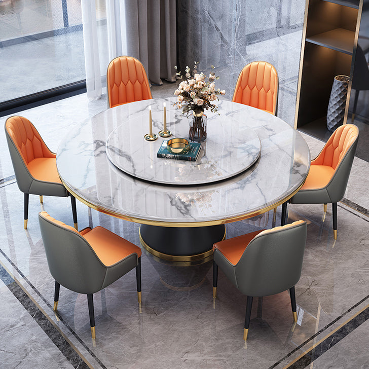 Metal Modern Round Indoor Table Sintered Stone Dining Table for Kitchen and Dining Room Clearhalo ' dining_table' 'Dining Tables & Seating' 'Dining Tables' 'furn' 'furn_dining_table' 'Furniture' 'furniture_dining_table' 'Kitchen & Dining Furniture' 'kitchen&dining_furn' 'kitchen' 'kitchen_dining_table' 3704064