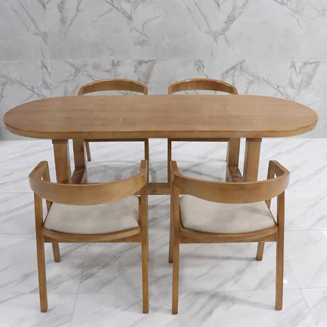 Oval Solid Wood Brown Tone Dining Table Simplicity Fixed Table for Dining Room Clearhalo ' dining_table' 'Dining Tables & Seating' 'Dining Tables' 'furn' 'furn_dining_table' 'Furniture' 'furniture_dining_table' 'Kitchen & Dining Furniture' 'kitchen&dining_furn' 'kitchen' 'kitchen_dining_table' 3704068