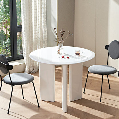 Minimalist White Kitchen Dining Table Solid Wood Round Shape Dining Table with 3 Legs Base Without Chairs Clearhalo ' dining_table' 'Dining Tables & Seating' 'Dining Tables' 'furn' 'furn_dining_table' 'Furniture' 'furniture_dining_table' 'Kitchen & Dining Furniture' 'kitchen&dining_furn' 'kitchen' 'kitchen_dining_table' 3704072