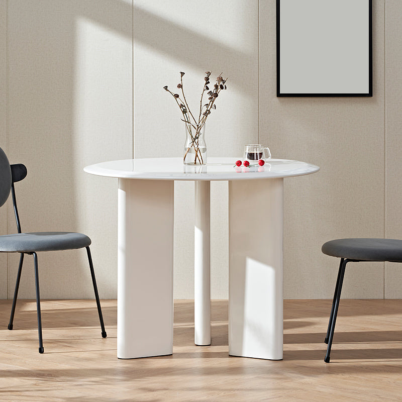 Minimalist White Kitchen Dining Table Solid Wood Round Shape Dining Table with 3 Legs Base Clearhalo ' dining_table' 'Dining Tables & Seating' 'Dining Tables' 'furn' 'furn_dining_table' 'Furniture' 'furniture_dining_table' 'Kitchen & Dining Furniture' 'kitchen&dining_furn' 'kitchen' 'kitchen_dining_table' 3704073