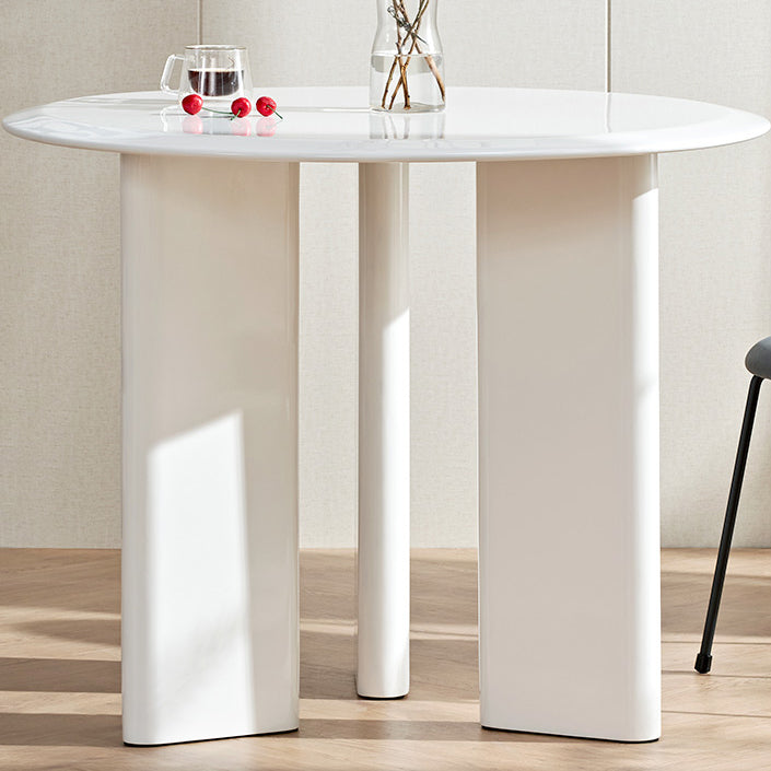 Minimalist White Kitchen Dining Table Solid Wood Round Shape Dining Table with 3 Legs Base Clearhalo ' dining_table' 'Dining Tables & Seating' 'Dining Tables' 'furn' 'furn_dining_table' 'Furniture' 'furniture_dining_table' 'Kitchen & Dining Furniture' 'kitchen&dining_furn' 'kitchen' 'kitchen_dining_table' 3704074