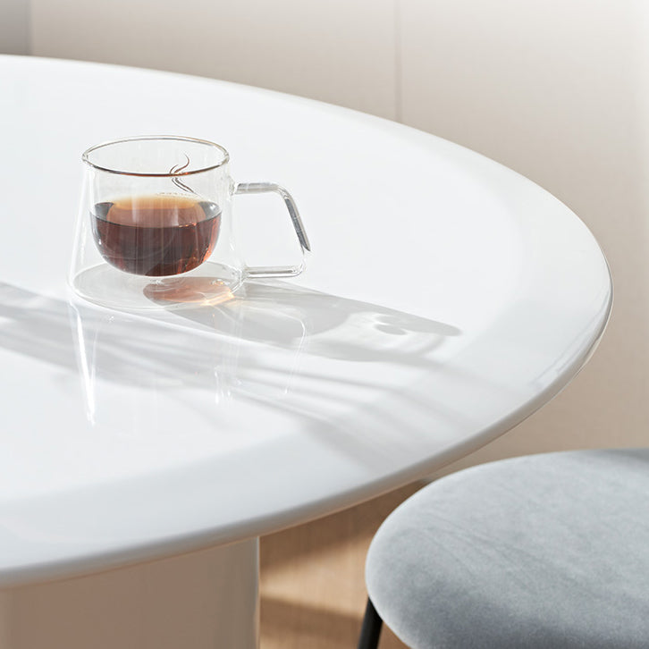 Minimalist White Kitchen Dining Table Solid Wood Round Shape Dining Table with 3 Legs Base Clearhalo ' dining_table' 'Dining Tables & Seating' 'Dining Tables' 'furn' 'furn_dining_table' 'Furniture' 'furniture_dining_table' 'Kitchen & Dining Furniture' 'kitchen&dining_furn' 'kitchen' 'kitchen_dining_table' 3704077