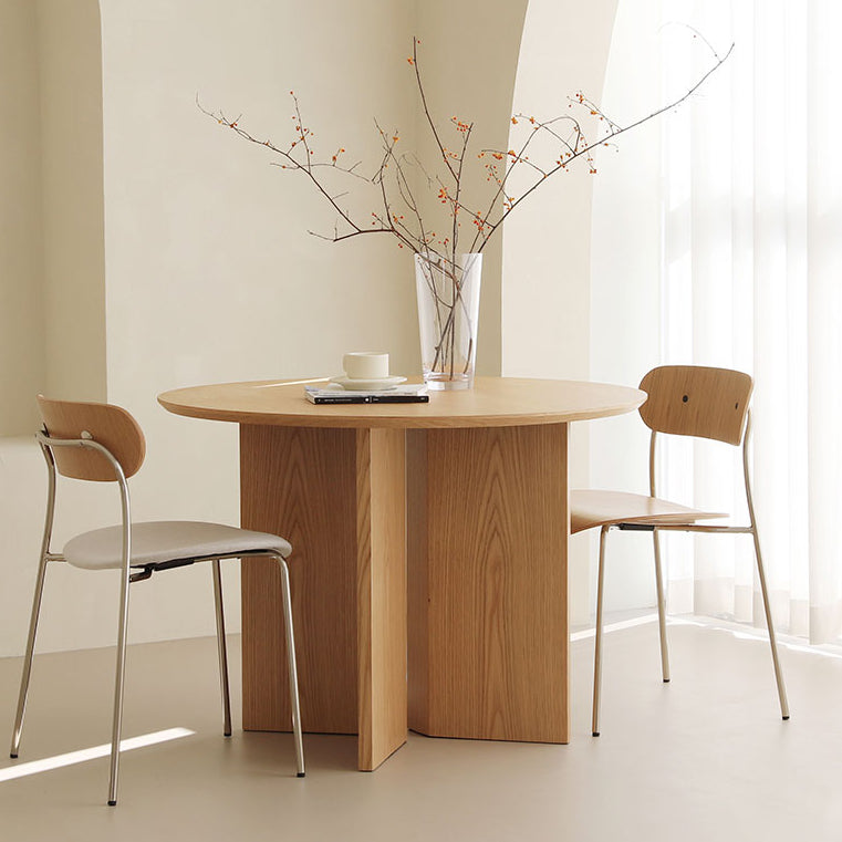 Contemporary Round Dining Table Pine Solid Wood Furniture for Dining Room Clearhalo ' dining_table' 'Dining Tables & Seating' 'Dining Tables' 'furn' 'furn_dining_table' 'Furniture' 'furniture_dining_table' 'Kitchen & Dining Furniture' 'kitchen&dining_furn' 'kitchen' 'kitchen_dining_table' 3704081