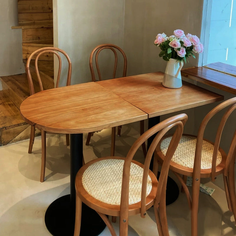 Round Casual Dining Table Wood Color Fixed Table of Pinewood Solid Wood Clearhalo ' dining_table' 'Dining Tables & Seating' 'Dining Tables' 'furn' 'furn_dining_table' 'Furniture' 'furniture_dining_table' 'Kitchen & Dining Furniture' 'kitchen&dining_furn' 'kitchen' 'kitchen_dining_table' 3704091