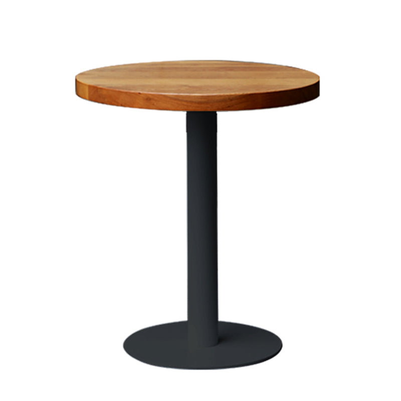 Round Casual Dining Table Wood Color Fixed Table of Pinewood Solid Wood Round Black Clearhalo ' dining_table' 'Dining Tables & Seating' 'Dining Tables' 'furn' 'furn_dining_table' 'Furniture' 'furniture_dining_table' 'Kitchen & Dining Furniture' 'kitchen&dining_furn' 'kitchen' 'kitchen_dining_table' 3704092