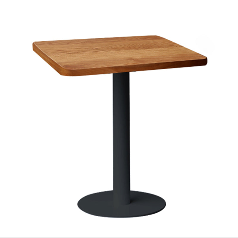 Round Casual Dining Table Wood Color Fixed Table of Pinewood Solid Wood Square Black Clearhalo ' dining_table' 'Dining Tables & Seating' 'Dining Tables' 'furn' 'furn_dining_table' 'Furniture' 'furniture_dining_table' 'Kitchen & Dining Furniture' 'kitchen&dining_furn' 'kitchen' 'kitchen_dining_table' 3704093