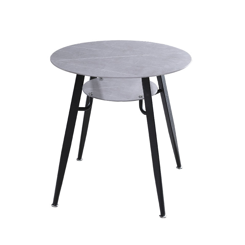 Modern Style Round Dining Room Table Sintered Stone Table with Metal Base Gray Without Chairs Clearhalo ' dining_table' 'Dining Tables & Seating' 'Dining Tables' 'furn' 'furn_dining_table' 'Furniture' 'furniture_dining_table' 'Kitchen & Dining Furniture' 'kitchen&dining_furn' 'kitchen' 'kitchen_dining_table' 3704128