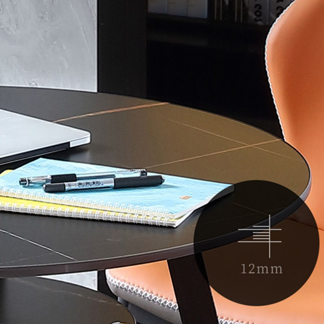 Modern Style Round Dining Room Table Sintered Stone Table with Metal Base Clearhalo ' dining_table' 'Dining Tables & Seating' 'Dining Tables' 'furn' 'furn_dining_table' 'Furniture' 'furniture_dining_table' 'Kitchen & Dining Furniture' 'kitchen&dining_furn' 'kitchen' 'kitchen_dining_table' 3704131