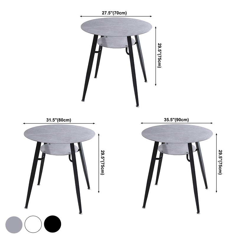 Modern Style Round Dining Room Table Sintered Stone Table with Metal Base Clearhalo ' dining_table' 'Dining Tables & Seating' 'Dining Tables' 'furn' 'furn_dining_table' 'Furniture' 'furniture_dining_table' 'Kitchen & Dining Furniture' 'kitchen&dining_furn' 'kitchen' 'kitchen_dining_table' 3704134