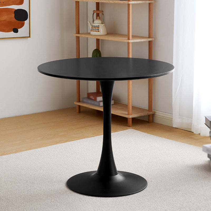 Simple Style Home Solid Wood Dining Table Round Shape Table with Tulip Base Black Without Chairs Clearhalo ' dining_table' 'Dining Tables & Seating' 'Dining Tables' 'furn' 'furn_dining_table' 'Furniture' 'furniture_dining_table' 'Kitchen & Dining Furniture' 'kitchen&dining_furn' 'kitchen' 'kitchen_dining_table' 3704136