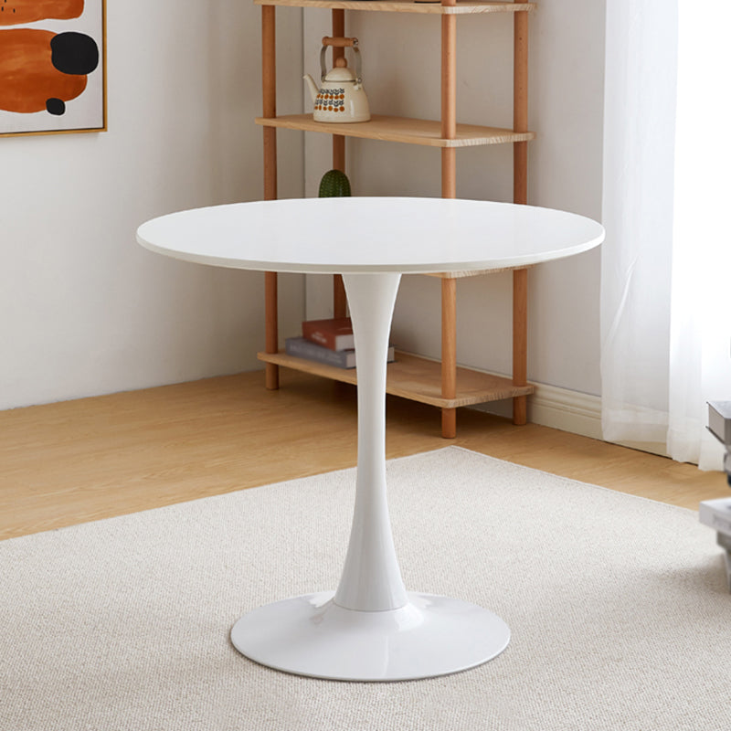 Simple Style Home Solid Wood Dining Table Round Shape Table with Tulip Base White Without Chairs Clearhalo ' dining_table' 'Dining Tables & Seating' 'Dining Tables' 'furn' 'furn_dining_table' 'Furniture' 'furniture_dining_table' 'Kitchen & Dining Furniture' 'kitchen&dining_furn' 'kitchen' 'kitchen_dining_table' 3704139