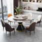 Contemporary Round Dining Table Sintered Stone Table with Black Pedestal Base,51.2"L x 51.2"W x 30"H Clearhalo ' dining_table' 'Dining Tables & Seating' 'Dining Tables' 'furn' 'furn_dining_table' 'Furniture' 'furniture_dining_table' 'Kitchen & Dining Furniture' 'kitchen&dining_furn' 'kitchen' 'kitchen_dining_table' 3704151