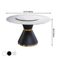 Contemporary Round Dining Table Sintered Stone Table with Black Pedestal Base,51.2"L x 51.2"W x 30"H Clearhalo ' dining_table' 'Dining Tables & Seating' 'Dining Tables' 'furn' 'furn_dining_table' 'Furniture' 'furniture_dining_table' 'Kitchen & Dining Furniture' 'kitchen&dining_furn' 'kitchen' 'kitchen_dining_table' 3704154