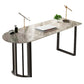 Simplicity Style Sintered Stone Dining Table Freeform Shape Table with Double Pedestal Base Gray Without Chairs Clearhalo ' dining_table' 'Dining Tables & Seating' 'Dining Tables' 'furn' 'furn_dining_table' 'Furniture' 'furniture_dining_table' 'Kitchen & Dining Furniture' 'kitchen&dining_furn' 'kitchen' 'kitchen_dining_table' 3704156