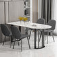 Simplicity Style Sintered Stone Dining Table Freeform Shape Table with Double Pedestal Base Clearhalo ' dining_table' 'Dining Tables & Seating' 'Dining Tables' 'furn' 'furn_dining_table' 'Furniture' 'furniture_dining_table' 'Kitchen & Dining Furniture' 'kitchen&dining_furn' 'kitchen' 'kitchen_dining_table' 3704167