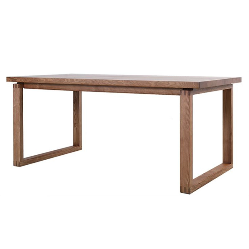 Contemporary Rectangle Shape Kitchen Dining Table Solid Wood Dining Table with Double Pedestal Bases Without Chairs Clearhalo ' dining_table' 'Dining Tables & Seating' 'Dining Tables' 'furn' 'furn_dining_table' 'Furniture' 'furniture_dining_table' 'Kitchen & Dining Furniture' 'kitchen&dining_furn' 'kitchen' 'kitchen_dining_table' 3704173