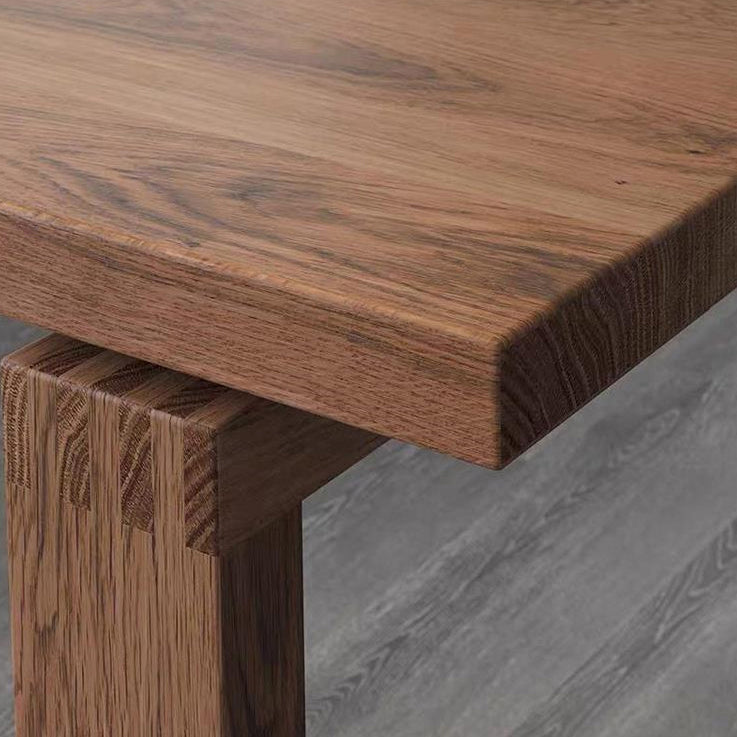 Contemporary Rectangle Shape Kitchen Dining Table Solid Wood Dining Table with Double Pedestal Bases Clearhalo ' dining_table' 'Dining Tables & Seating' 'Dining Tables' 'furn' 'furn_dining_table' 'Furniture' 'furniture_dining_table' 'Kitchen & Dining Furniture' 'kitchen&dining_furn' 'kitchen' 'kitchen_dining_table' 3704174