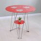 Modern Round Dining Room Table Tempered Glass Table with Pedestal Base for Dining Room Red 27.6"L x 27.6"W x 29.5"H Without Chairs Clearhalo ' dining_table' 'Dining Tables & Seating' 'Dining Tables' 'furn' 'furn_dining_table' 'Furniture' 'furniture_dining_table' 'Kitchen & Dining Furniture' 'kitchen&dining_furn' 'kitchen' 'kitchen_dining_table' 3704182