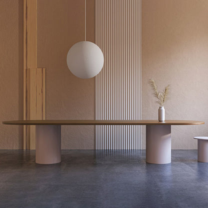 Solid Wood Contemporary Oval Table Wood Top Table for Dining Room and Kitchen Without Chairs Clearhalo ' dining_table' 'Dining Tables & Seating' 'Dining Tables' 'furn' 'furn_dining_table' 'Furniture' 'furniture_dining_table' 'Kitchen & Dining Furniture' 'kitchen&dining_furn' 'kitchen' 'kitchen_dining_table' 3704197