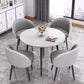Round Shape 4 Legs Modern Dining Table White Fixed Table of Sintered Stone Clearhalo ' dining_table' 'Dining Tables & Seating' 'Dining Tables' 'furn' 'furn_dining_table' 'Furniture' 'furniture_dining_table' 'Kitchen & Dining Furniture' 'kitchen&dining_furn' 'kitchen' 'kitchen_dining_table' 3704202
