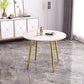 Round Shape 4 Legs Modern Dining Table White Fixed Table of Sintered Stone Gold Without Chairs Clearhalo ' dining_table' 'Dining Tables & Seating' 'Dining Tables' 'furn' 'furn_dining_table' 'Furniture' 'furniture_dining_table' 'Kitchen & Dining Furniture' 'kitchen&dining_furn' 'kitchen' 'kitchen_dining_table' 3704203