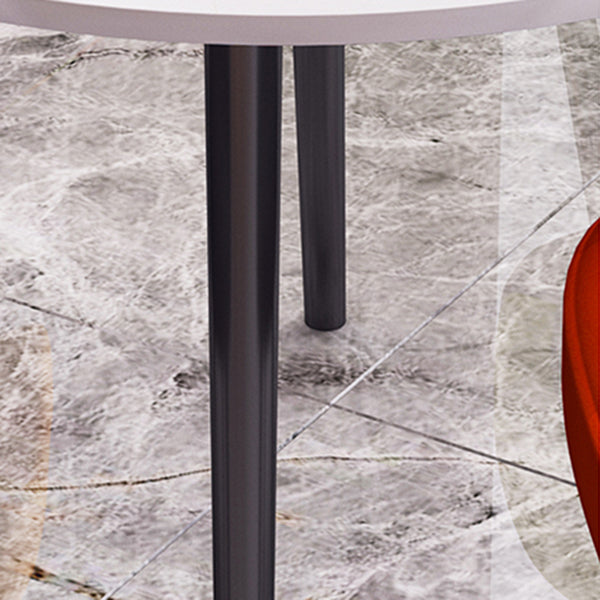 Round Shape 4 Legs Modern Dining Table White Fixed Table of Sintered Stone Clearhalo ' dining_table' 'Dining Tables & Seating' 'Dining Tables' 'furn' 'furn_dining_table' 'Furniture' 'furniture_dining_table' 'Kitchen & Dining Furniture' 'kitchen&dining_furn' 'kitchen' 'kitchen_dining_table' 3704210