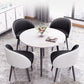 Round Shape 4 Legs Modern Dining Table White Fixed Table of Sintered Stone Clearhalo ' dining_table' 'Dining Tables & Seating' 'Dining Tables' 'furn' 'furn_dining_table' 'Furniture' 'furniture_dining_table' 'Kitchen & Dining Furniture' 'kitchen&dining_furn' 'kitchen' 'kitchen_dining_table' 3704214