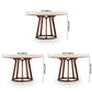 Round Wood Dining Table Reclaimed Pine Table in Brown with Wooden Pedestal Clearhalo ' dining_table' 'Dining Tables & Seating' 'Dining Tables' 'furn' 'furn_dining_table' 'Furniture' 'furniture_dining_table' 'Kitchen & Dining Furniture' 'kitchen&dining_furn' 'kitchen' 'kitchen_dining_table' 3704221