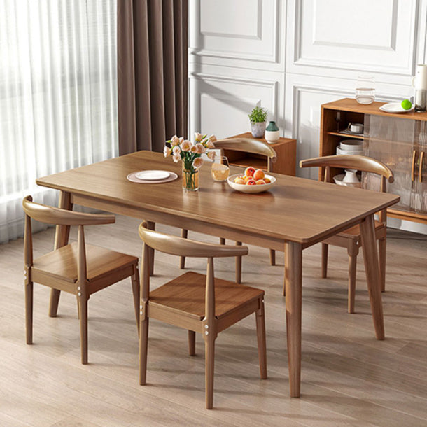 Modern Solid Wood Brown Dining Table Rectangle Shape Standard Dining Table for Kitchen Clearhalo ' dining_table' 'Dining Tables & Seating' 'Dining Tables' 'furn' 'furn_dining_table' 'Furniture' 'furniture_dining_table' 'Kitchen & Dining Furniture' 'kitchen&dining_furn' 'kitchen' 'kitchen_dining_table' 3704240