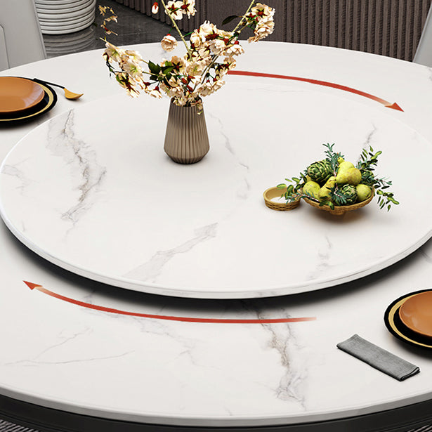 Solid Wood Contemporary Round Dining Table Sintered Stone Top Table for Dining Room Clearhalo ' dining_table' 'Dining Tables & Seating' 'Dining Tables' 'furn' 'furn_dining_table' 'Furniture' 'furniture_dining_table' 'Kitchen & Dining Furniture' 'kitchen&dining_furn' 'kitchen' 'kitchen_dining_table' 3704268