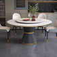 Metal Modern Round Dining Table Sintered Stone Table for Kitchen and Dining Room Clearhalo ' dining_table' 'Dining Tables & Seating' 'Dining Tables' 'furn' 'furn_dining_table' 'Furniture' 'furniture_dining_table' 'Kitchen & Dining Furniture' 'kitchen&dining_furn' 'kitchen' 'kitchen_dining_table' 3704280