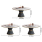 Metal Modern Round Dining Table Sintered Stone Table for Kitchen and Dining Room Clearhalo ' dining_table' 'Dining Tables & Seating' 'Dining Tables' 'furn' 'furn_dining_table' 'Furniture' 'furniture_dining_table' 'Kitchen & Dining Furniture' 'kitchen&dining_furn' 'kitchen' 'kitchen_dining_table' 3704286