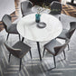 Sintered Stone Extendable Round Dining Table Modern Adjustable Table with Metal 4 Legs Clearhalo ' dining_table' 'Dining Tables & Seating' 'Dining Tables' 'furn' 'furn_dining_table' 'Furniture' 'furniture_dining_table' 'Kitchen & Dining Furniture' 'kitchen&dining_furn' 'kitchen' 'kitchen_dining_table' 3704298