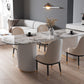 Contemporary Home Sintered Stone Dining Table Freeform Shape Table with Double Pedestal Base Clearhalo ' dining_table' 'Dining Tables & Seating' 'Dining Tables' 'furn' 'furn_dining_table' 'Furniture' 'furniture_dining_table' 'Kitchen & Dining Furniture' 'kitchen&dining_furn' 'kitchen' 'kitchen_dining_table' 3704304
