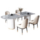 Contemporary Home Sintered Stone Dining Table Freeform Shape Table with Double Pedestal Base Clearhalo ' dining_table' 'Dining Tables & Seating' 'Dining Tables' 'furn' 'furn_dining_table' 'Furniture' 'furniture_dining_table' 'Kitchen & Dining Furniture' 'kitchen&dining_furn' 'kitchen' 'kitchen_dining_table' 3704305