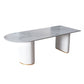 Contemporary Home Sintered Stone Dining Table Freeform Shape Table with Double Pedestal Base White Without Chairs Clearhalo ' dining_table' 'Dining Tables & Seating' 'Dining Tables' 'furn' 'furn_dining_table' 'Furniture' 'furniture_dining_table' 'Kitchen & Dining Furniture' 'kitchen&dining_furn' 'kitchen' 'kitchen_dining_table' 3704306
