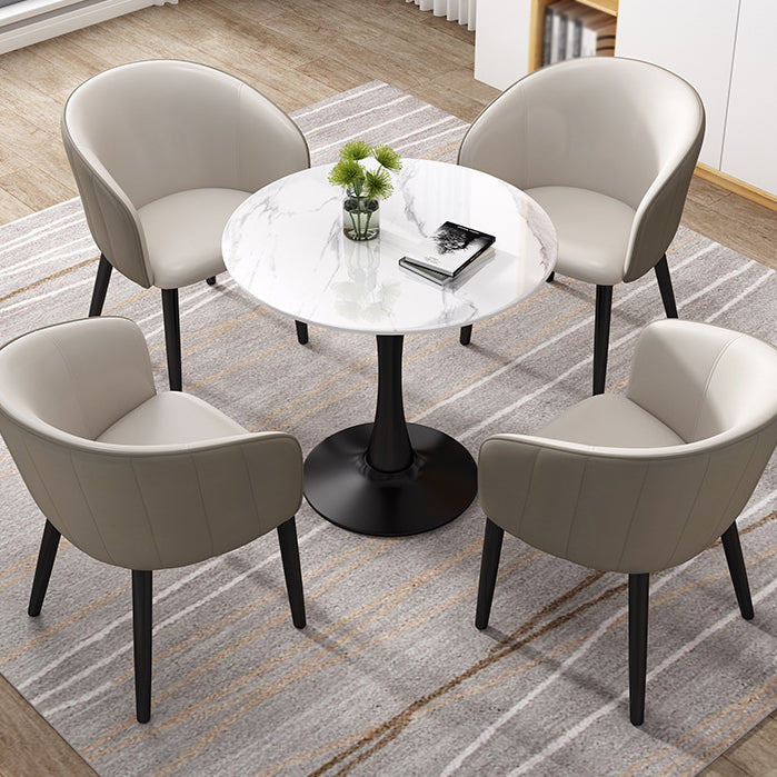 Contemporary Round Dining Table Sintered Stone Dining Table with Tulip Base for Home Kitchen Dinner Clearhalo ' dining_table' 'Dining Tables & Seating' 'Dining Tables' 'furn' 'furn_dining_table' 'Furniture' 'furniture_dining_table' 'Kitchen & Dining Furniture' 'kitchen&dining_furn' 'kitchen' 'kitchen_dining_table' 3704314