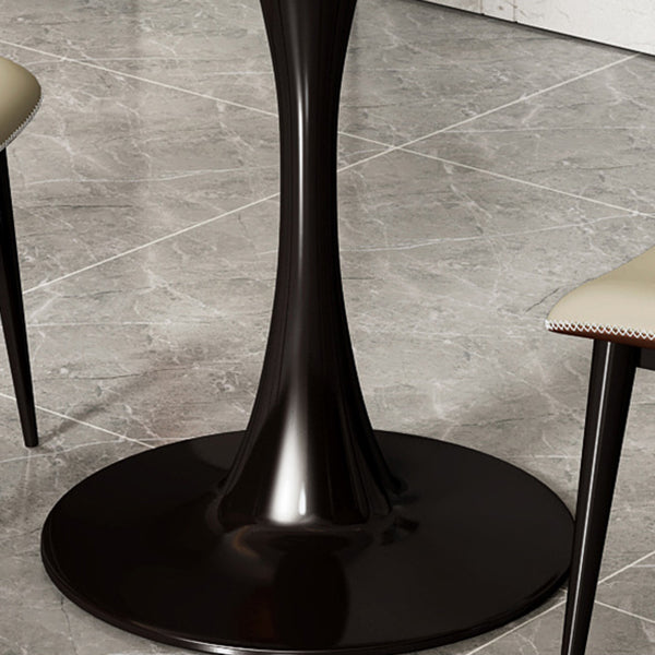 Contemporary Round Dining Table Sintered Stone Dining Table with Tulip Base for Home Kitchen Dinner Clearhalo ' dining_table' 'Dining Tables & Seating' 'Dining Tables' 'furn' 'furn_dining_table' 'Furniture' 'furniture_dining_table' 'Kitchen & Dining Furniture' 'kitchen&dining_furn' 'kitchen' 'kitchen_dining_table' 3704325