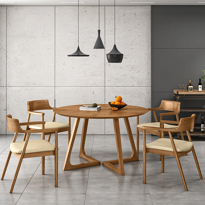 Round Pedestal Dining Site Table Contemporary Furniture with Pine Solid Wood Clearhalo ' dining_table' 'Dining Tables & Seating' 'Dining Tables' 'furn' 'furn_dining_table' 'Furniture' 'furniture_dining_table' 'Kitchen & Dining Furniture' 'kitchen&dining_furn' 'kitchen' 'kitchen_dining_table' 3704340