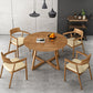 Round Pedestal Dining Site Table Contemporary Furniture with Pine Solid Wood Clearhalo ' dining_table' 'Dining Tables & Seating' 'Dining Tables' 'furn' 'furn_dining_table' 'Furniture' 'furniture_dining_table' 'Kitchen & Dining Furniture' 'kitchen&dining_furn' 'kitchen' 'kitchen_dining_table' 3704342