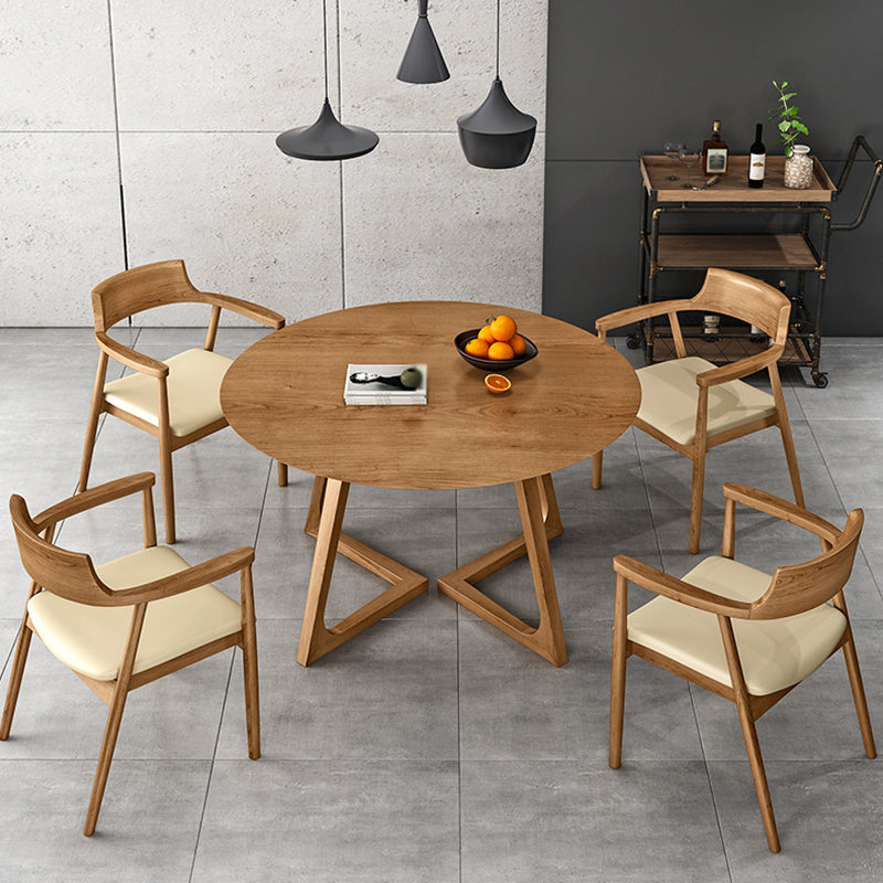 Round Pedestal Dining Site Table Contemporary Furniture with Pine Solid Wood Clearhalo ' dining_table' 'Dining Tables & Seating' 'Dining Tables' 'furn' 'furn_dining_table' 'Furniture' 'furniture_dining_table' 'Kitchen & Dining Furniture' 'kitchen&dining_furn' 'kitchen' 'kitchen_dining_table' 3704342