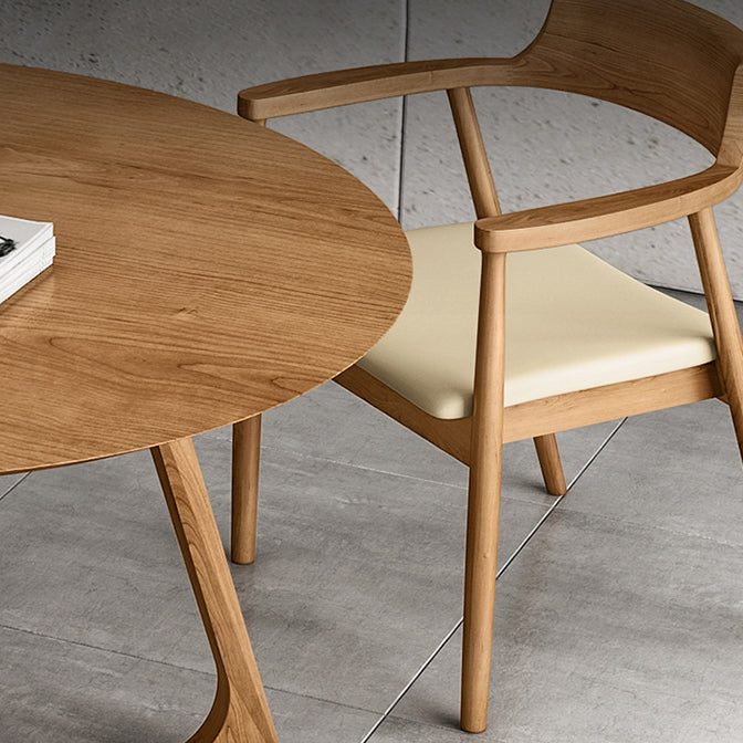 Round Pedestal Dining Site Table Contemporary Furniture with Pine Solid Wood Clearhalo ' dining_table' 'Dining Tables & Seating' 'Dining Tables' 'furn' 'furn_dining_table' 'Furniture' 'furniture_dining_table' 'Kitchen & Dining Furniture' 'kitchen&dining_furn' 'kitchen' 'kitchen_dining_table' 3704346