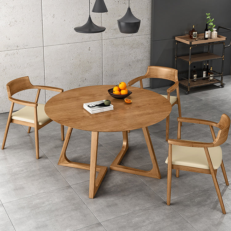 Round Pedestal Dining Site Table Contemporary Furniture with Pine Solid Wood Clearhalo ' dining_table' 'Dining Tables & Seating' 'Dining Tables' 'furn' 'furn_dining_table' 'Furniture' 'furniture_dining_table' 'Kitchen & Dining Furniture' 'kitchen&dining_furn' 'kitchen' 'kitchen_dining_table' 3704347