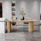Solid Wood Contemporary Free Form Dining Table Wood Top Table for Home